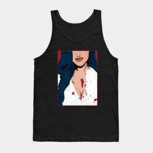 Bloody Halloween Pop Art Girl Tank Top